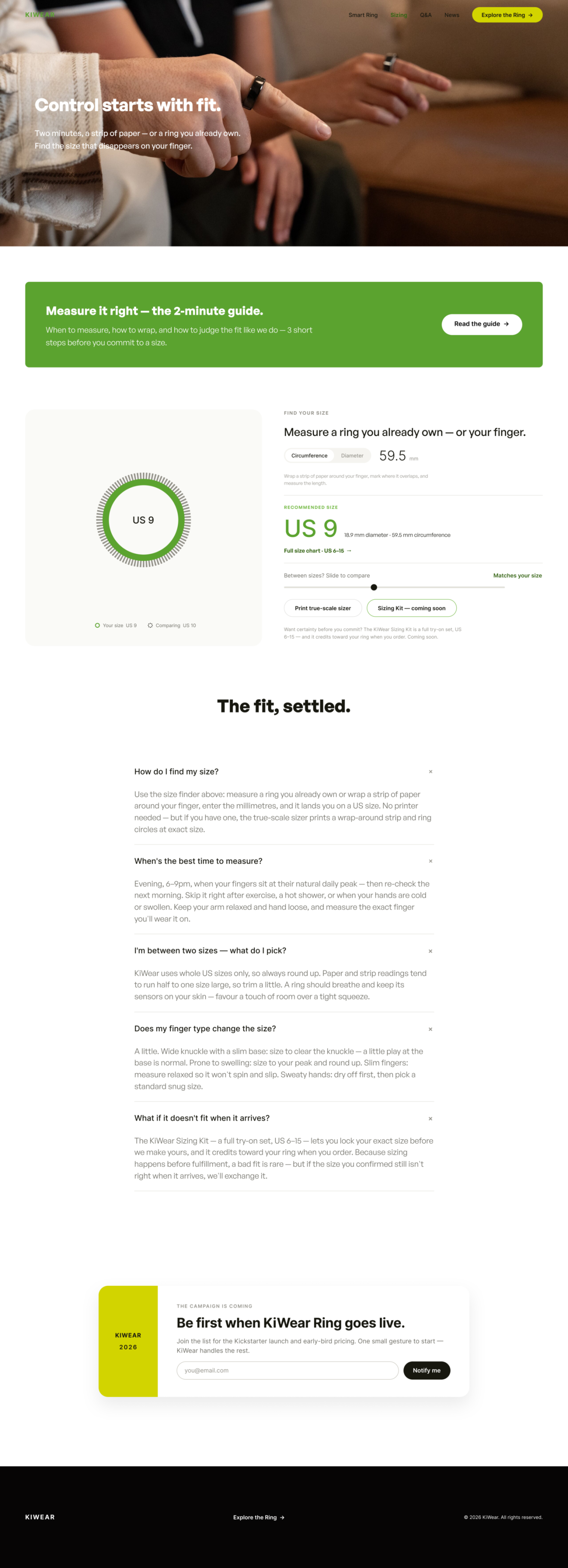 site sizing