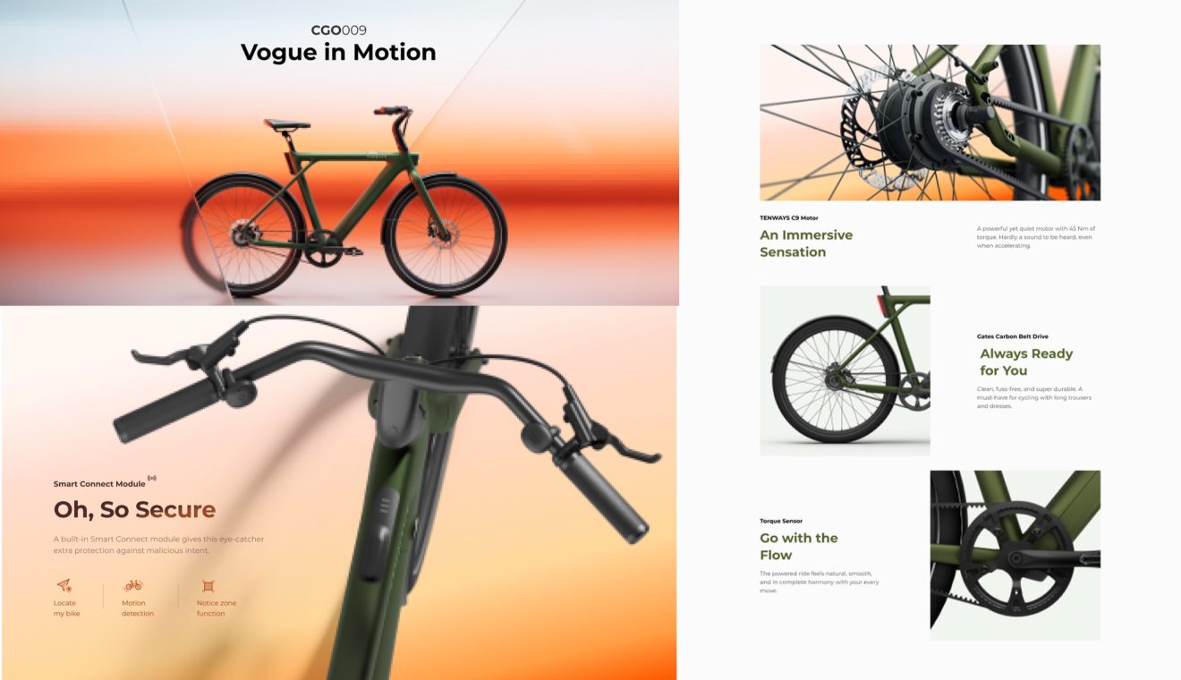 CGO009 page — Vogue in Motion, motor, belt drive, torque sensor modules